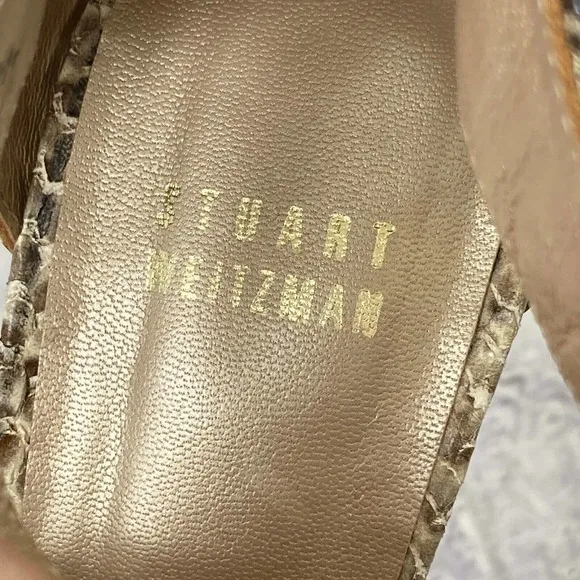 Stuart Weitzman Zip Up Snake Leather Sandals Shoes Womens Size 6.5 M‎