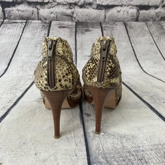 Stuart Weitzman Zip Up Snake Leather Sandals Shoes Womens Size 6.5 M‎