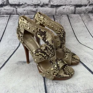 Stuart Weitzman Zip Up Snake Leather Sandals Shoes Womens Size 6.5 M‎