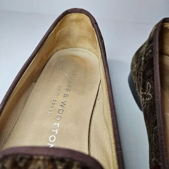Stubbs &amp; Wootton Limited Edition Velvet Paisley Antique Loafer Smoking Shoes 6.5