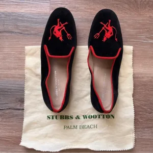 Stubbs &amp; Wootton Vintage Velvet Devil Slippers Shoes