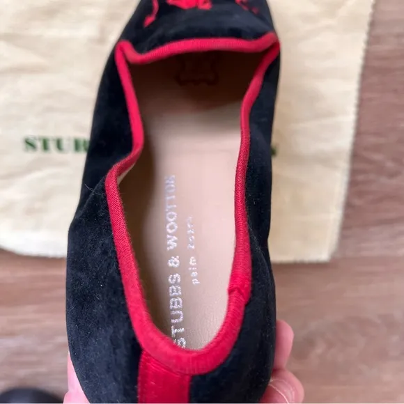 Stubbs &amp; Wootton Vintage Velvet Devil Slippers Shoes