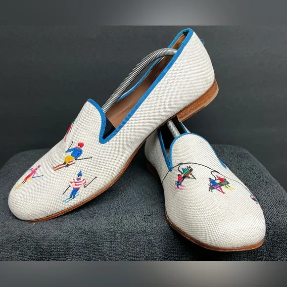 Stubbs &amp; Wootton Vintage Woven Skier Venetian Slippers Shoes Size 11.5 RARE