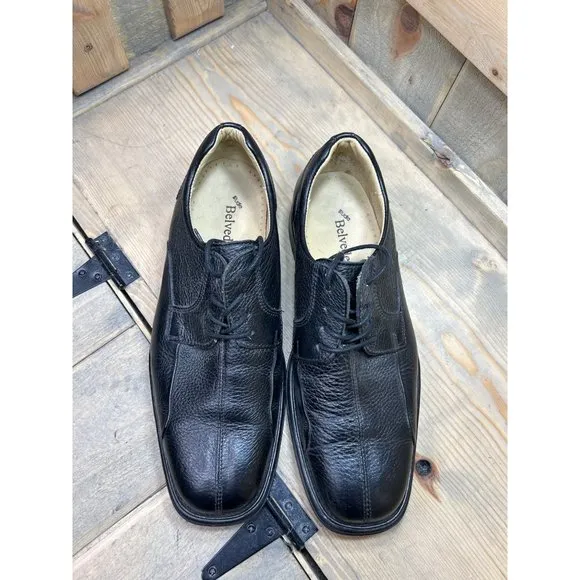 STUDIO BELVEDERE BAY BRIDGE Oxford Dress Shoes Men’s US 10D Pebble Leather Black