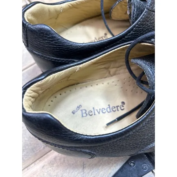 STUDIO BELVEDERE BAY BRIDGE Oxford Dress Shoes Men’s US 10D Pebble Leather Black