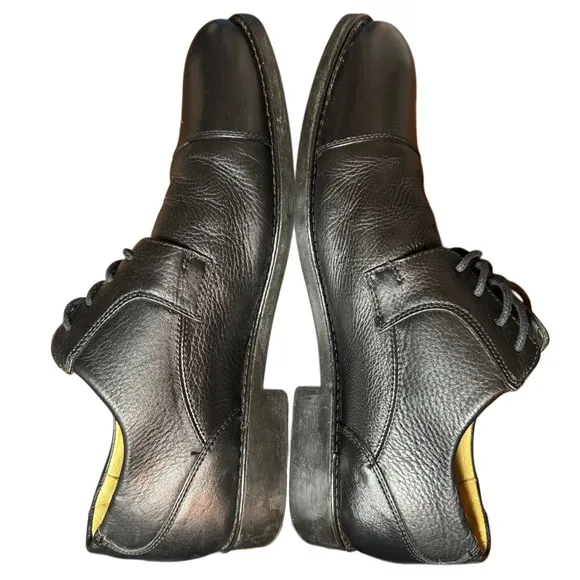 Studio Belvedere Size 11.5 Duke Cap Toe Comfort Dress Shoes Black Leather
