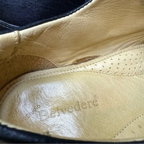 Studio Belvedere Size 11.5 Duke Cap Toe Comfort Dress Shoes Black Leather