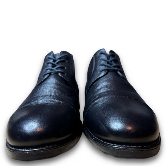 Studio Belvedere Size 11.5 Duke Cap Toe Comfort Dress Shoes Black Leather
