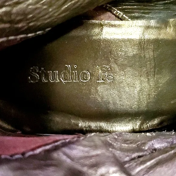 Studio F Boho Chic Cream Leather Ruched Heeled Boots Made in Colombia