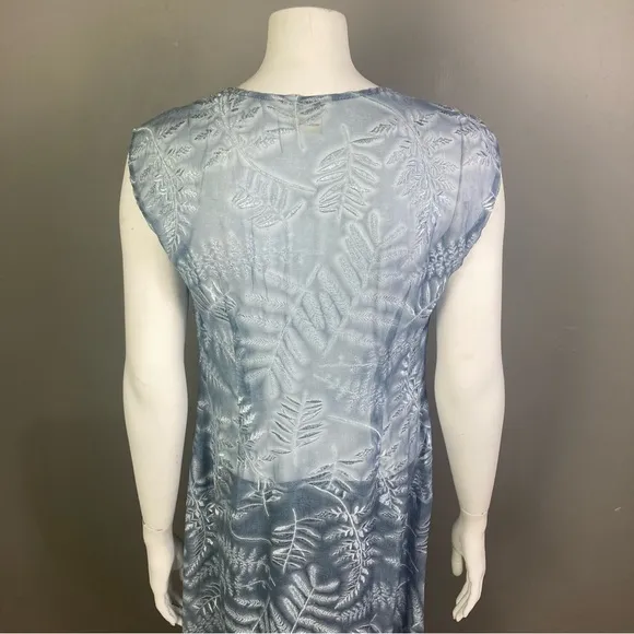 Sundance maxi dress size 6 sheer embroidered silk plant nature fern flower