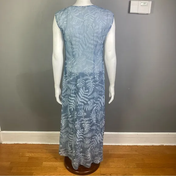 Sundance maxi dress size 6 sheer embroidered silk plant nature fern flower