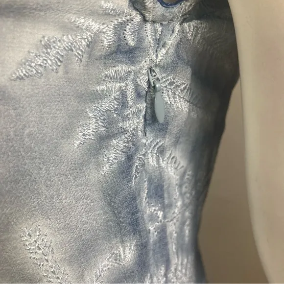 Sundance maxi dress size 6 sheer embroidered silk plant nature fern flower
