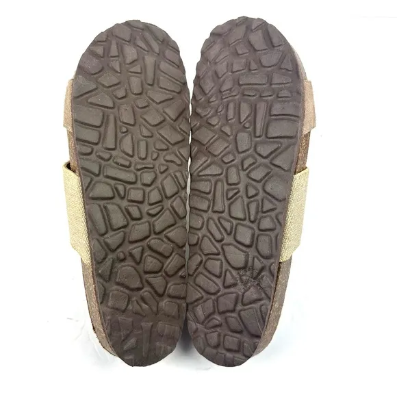 Sundance Sandals 41 Linen Suede Slip On Cork Shoes Womens 10 Made In Italy