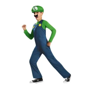 Super Mario Boys Luigi Costume Set / Blue/Green