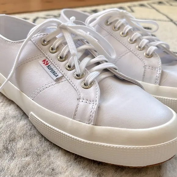 Superga 2750 Nappa Leather Optical White-Favorio—Women’s 7