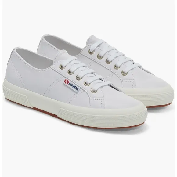 Superga 2750 Nappa Leather Optical White-Favorio—Women’s 7