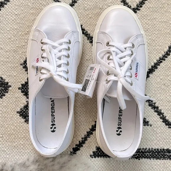 Superga 2750 Nappa Leather Optical White-Favorio—Women’s 7