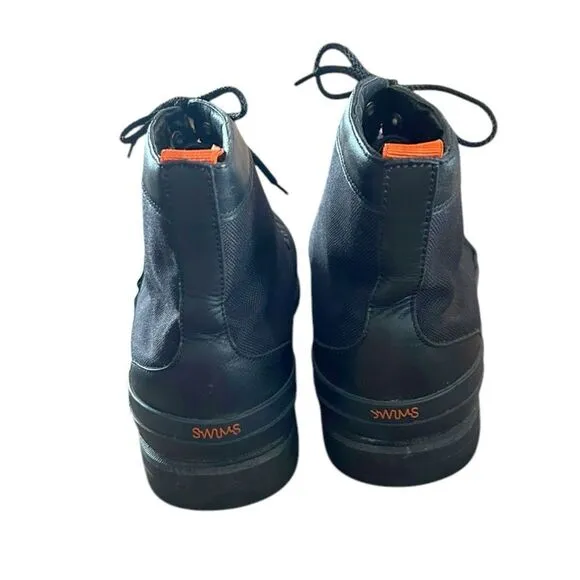 SWIMS Mens Black Non-Slip Water Resistant George Round Toe Chukka Boots 6