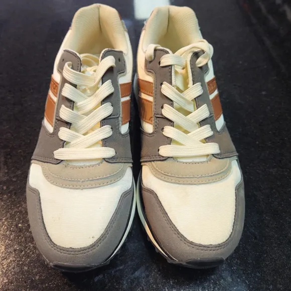Sz 7.5 Men's Nautica Casual Sneakers Low-top Lace-up Fabric &amp; Faux Leather Upper