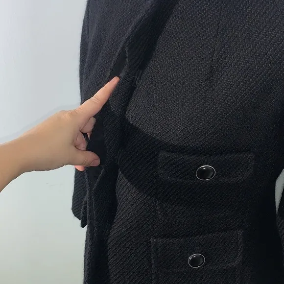 Talbots Women’s Tweed Black Blazer Jacket Size 6P