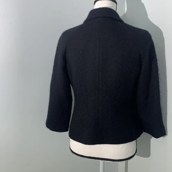 Talbots Women’s Tweed Black Blazer Jacket Size 6P