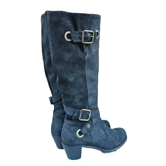 Tall Riding Boots KneeHigh Cordani Orlando Sz EU40 US 9 Black Suede Leather Moto