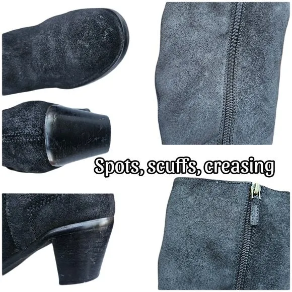 Tall Riding Boots KneeHigh Cordani Orlando Sz EU40 US 9 Black Suede Leather Moto