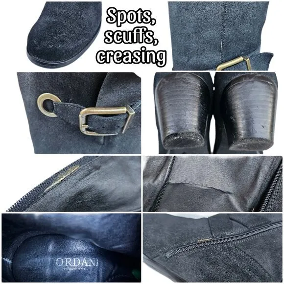 Tall Riding Boots KneeHigh Cordani Orlando Sz EU40 US 9 Black Suede Leather Moto