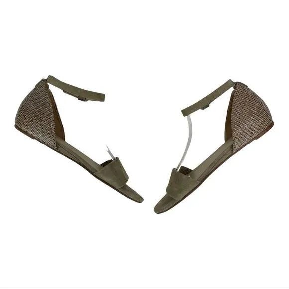 Tan Sandals Ankle Strap Coye Nokes Alexia Shoes Suede Leather Snakeskin Size 39