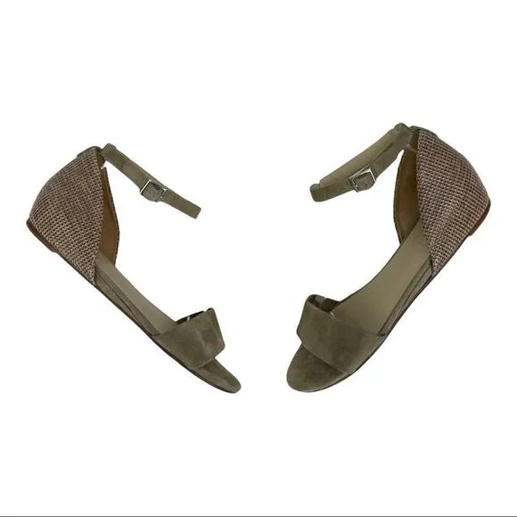 Tan Sandals Ankle Strap Coye Nokes Alexia Shoes Suede Leather Snakeskin Size 39