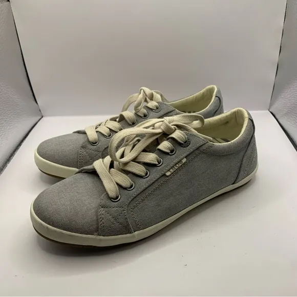 Taos Star Gray Wash Lace Up Canvas Sneakers Shoes Womens Size 7.5W