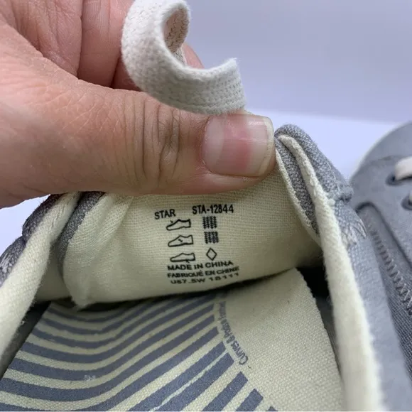 Taos Star Gray Wash Lace Up Canvas Sneakers Shoes Womens Size 7.5W