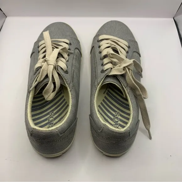 Taos Star Gray Wash Lace Up Canvas Sneakers Shoes Womens Size 7.5W