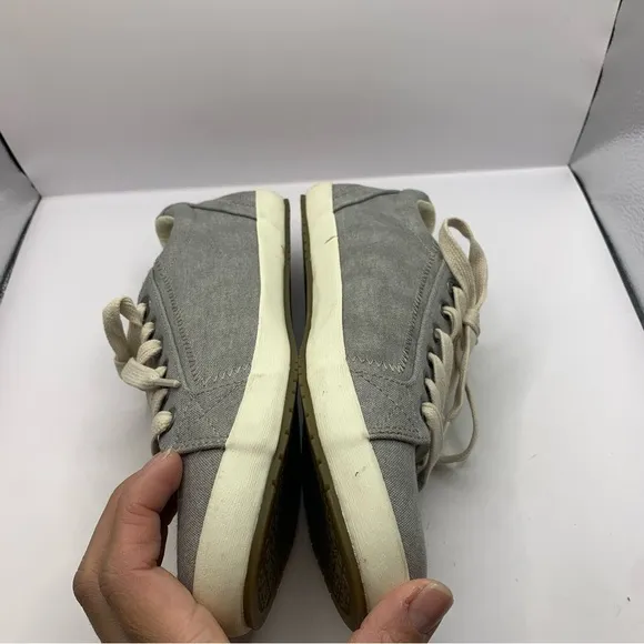 Taos Star Gray Wash Lace Up Canvas Sneakers Shoes Womens Size 7.5W