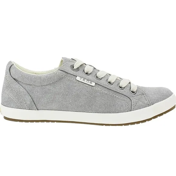Taos Star Gray Wash Lace Up Canvas Sneakers Shoes Womens Size 7.5W