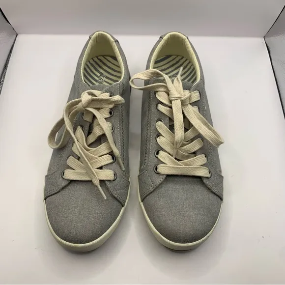 Taos Star Gray Wash Lace Up Canvas Sneakers Shoes Womens Size 7.5W