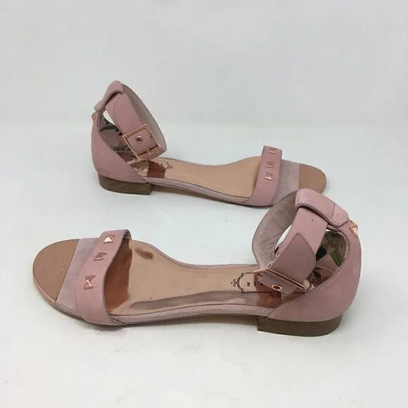 Ted Baker Women's Sandals Pink Size 6 London Ovey Strappy Rose Gold Stud Buckle