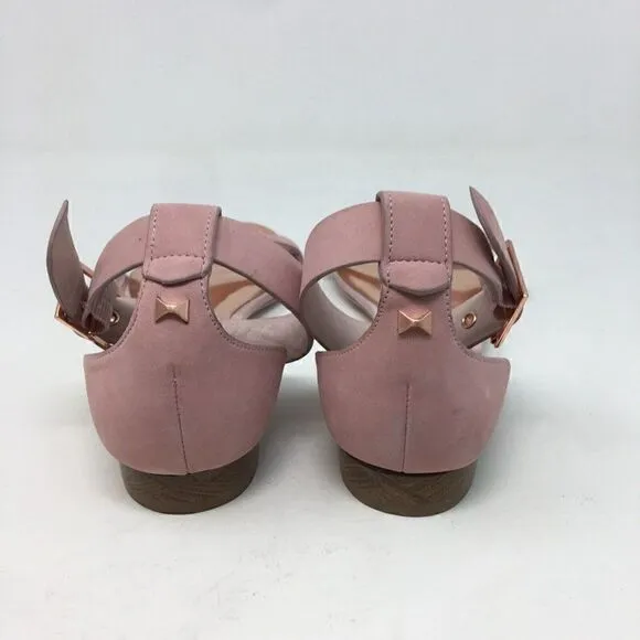 Ted Baker Women's Sandals Pink Size 6 London Ovey Strappy Rose Gold Stud Buckle