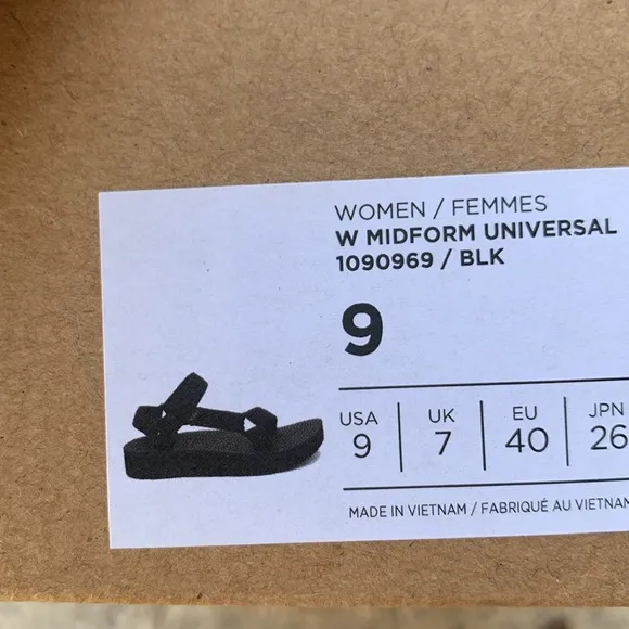 Teva Womens Midform Universal Sandals Slides Size 9 Black