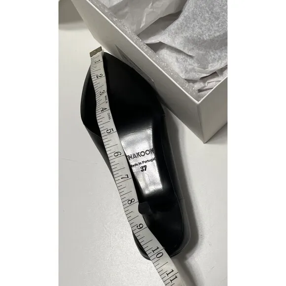 Thakoon 37 Kitten Heel Black Leather Slip On Mules Y2K Mobwife New In Box