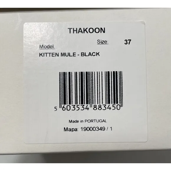 Thakoon 37 Kitten Heel Black Leather Slip On Mules Y2K Mobwife New In Box