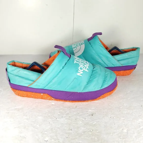 The North Face Men's Nuptse US11 Transantarctic Blue Slip On Mule Slippers Shoes