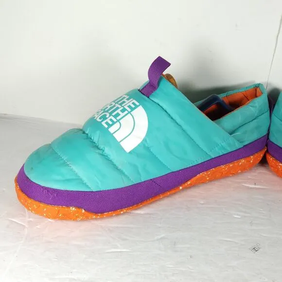 The North Face Men's Nuptse US11 Transantarctic Blue Slip On Mule Slippers Shoes