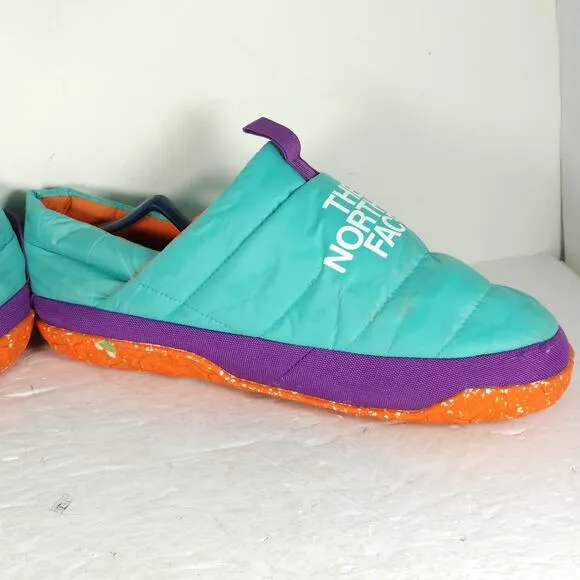 The North Face Men's Nuptse US11 Transantarctic Blue Slip On Mule Slippers Shoes
