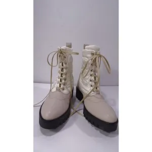 Theory Women's Laced Boot Nylon Ankle Boots Booties NWOB 498 Sz 37