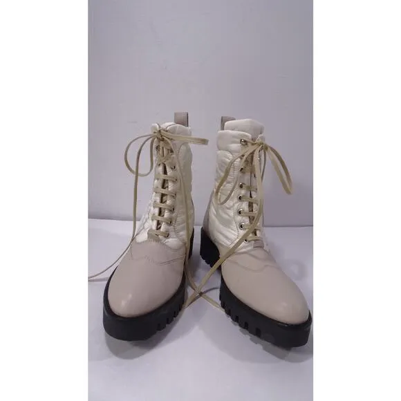 Theory Women's Laced Boot Nylon Ankle Boots Booties NWOB 498 Sz 37