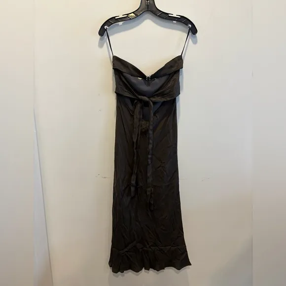 THIRD FORM bias cut out midi slip dress in charcoal grey sz 6 small