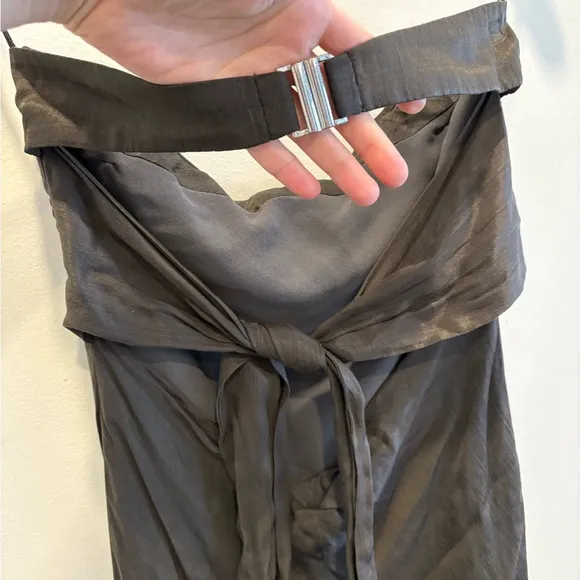 THIRD FORM bias cut out midi slip dress in charcoal grey sz 6 small