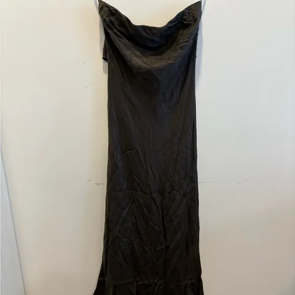THIRD FORM bias cut out midi slip dress in charcoal grey sz 6 small