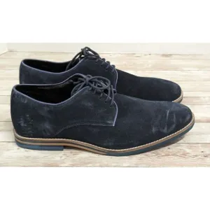 Thomas &amp; Vine #001507 Mens Size 9 Navy Blue Leather Lace Up Oxford Shoes